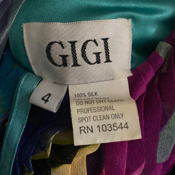 Multi-colour silk gown - Picture 3 of 8